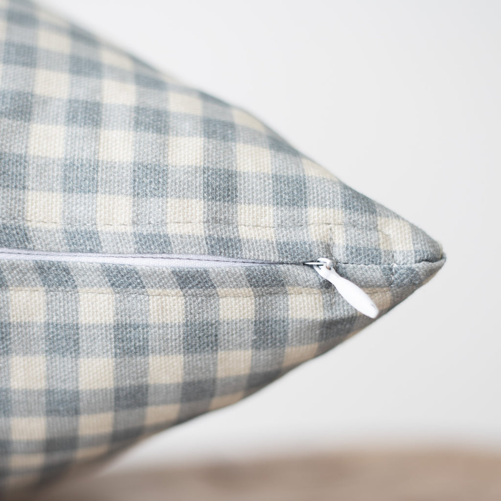 Decorative Pillow Cover Set, Dusty Blue Gingham 18" 20" 22" 26" 12x20", Machine-Washable Care for Sofas, Beds and Living Room Accents image 6