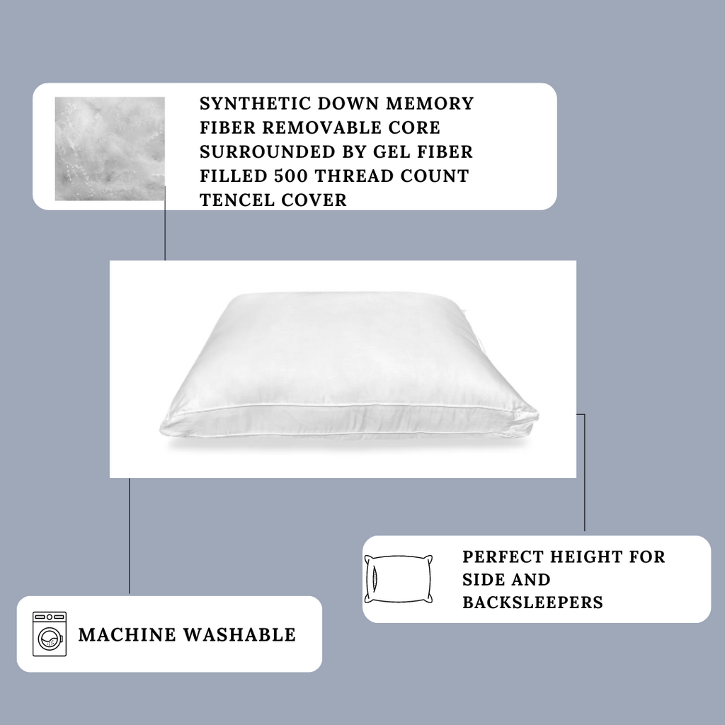 Bed Pillow, Co. Dual Layered Comfort Extra Firm Support, Machine-Washable Care for Everyday Sleep and Guest Room Bedding, 2 Size Options image 6