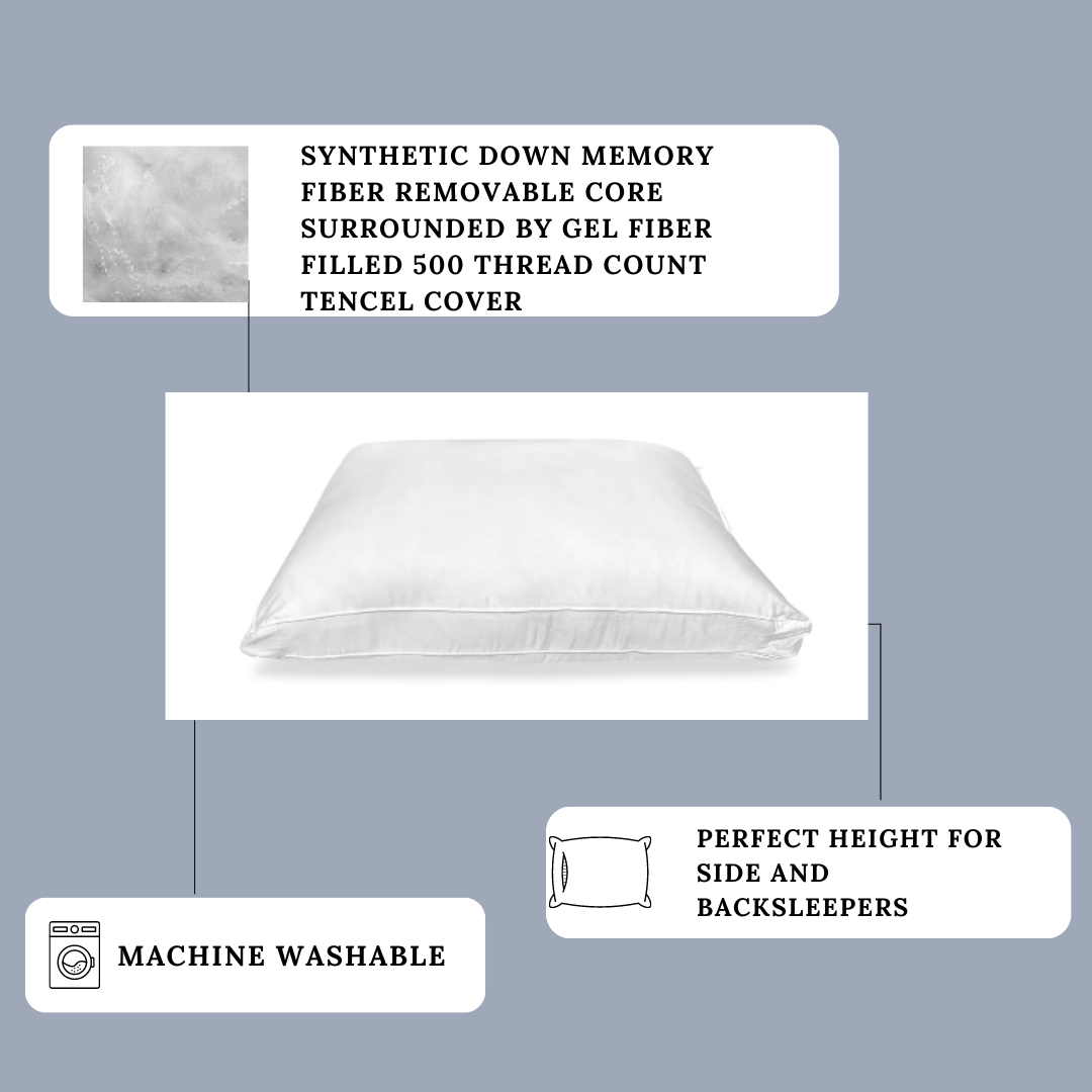 Bed Pillow, Co. Dual Layered Comfort Extra Firm Support, Machine-Washable Care for Everyday Sleep and Guest Room Bedding, 2 Size Options image 6