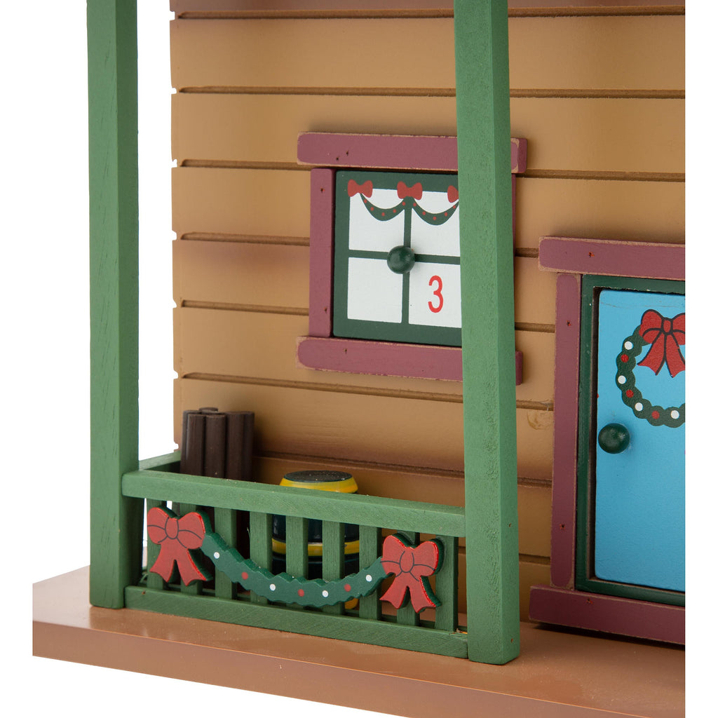 Seasonal Home Decor, Christmas Advent Cabin with Woodland Animals for Mantels, Tables and Seasonal Decorating image 6
