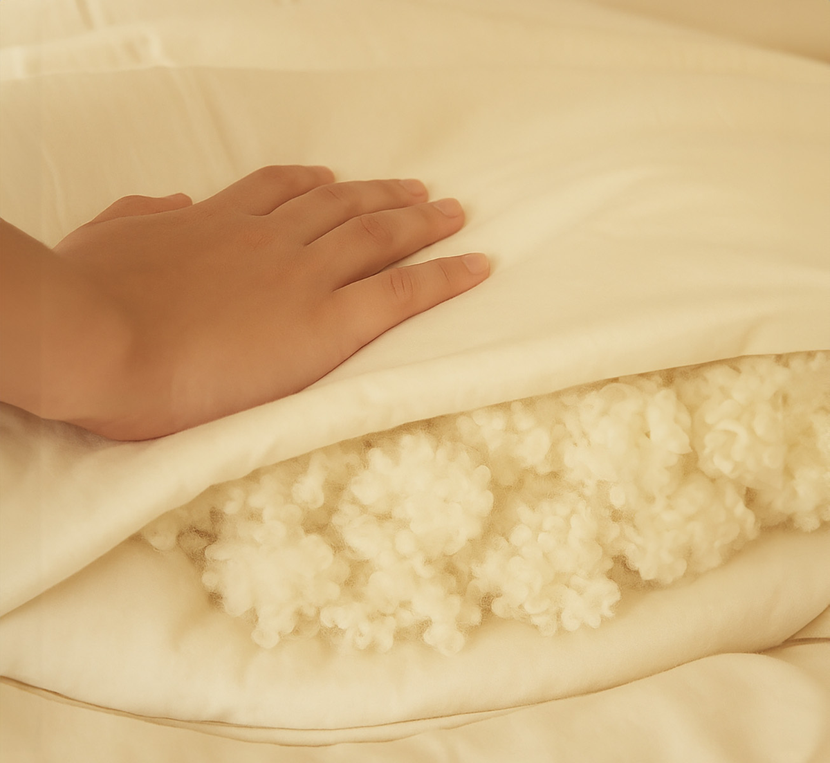 Bed Pillow, Hybrid : Natural Wool & Buckwheat, Organic Cotton Shell, Breathable Construction for Sleeping, Reading and Bedroom Comfort image 6