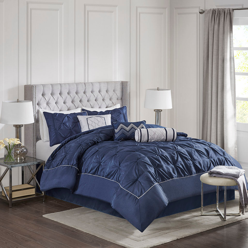 Bed Comforter, Laurel 7 Piece Tufted Set, Machine-Washable Care, Hypoallergenic Comfort for Year-Round Bedroom Comfort and Restful Sleep image 6