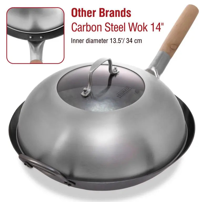 Stainless Steel Wok, 12.8" Lid with Tempered Glass, Stainless Steel Construction for Stir-Frying, Searing and Everyday Meal Prep image 6