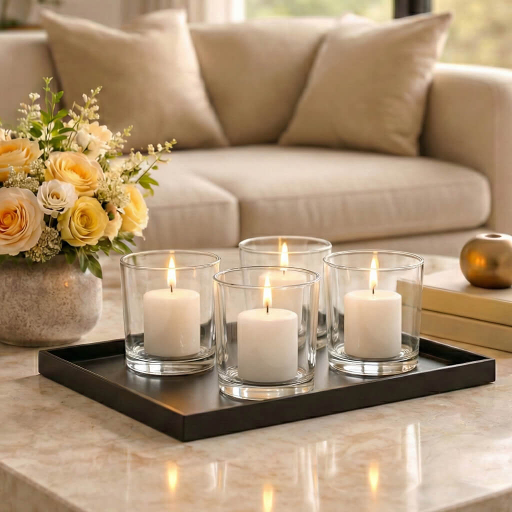 Decorative Candle, Richland Votive Unscented White 10 Hour Set for Living Rooms, Bedrooms and Relaxing Evenings image 6
