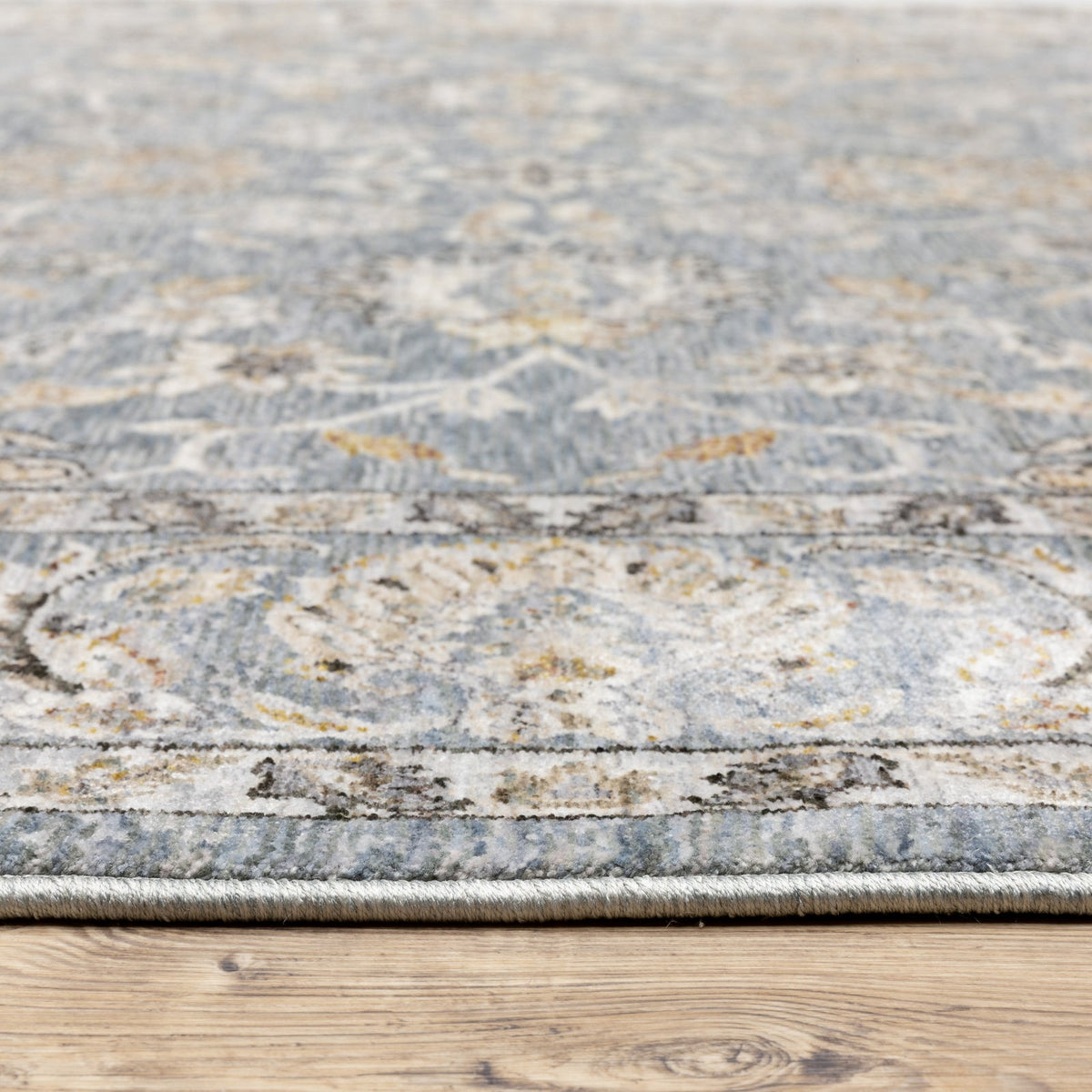 Area Rug, Maharaja 070E1 Blue Ivory for Living Rooms, Bedrooms and Entryways, 10 Size Options image 6