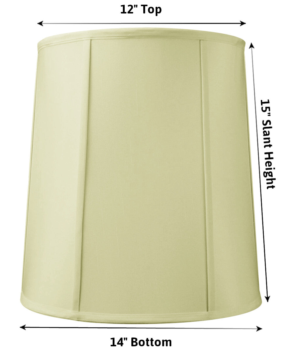 Lamp Shade, 14"W x 15"H Drum with Piping Eggshell for Lamp Replacement, Reading Corners and Living Spaces image 6