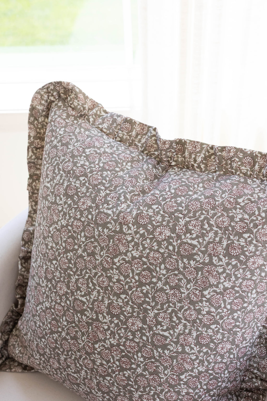 Decorative Pillow Cover Set, Elsie Ruffle 18" 20" 22", Machine-Washable Care for Sofas, Beds and Living Room Accents, 3 Size Options image 6