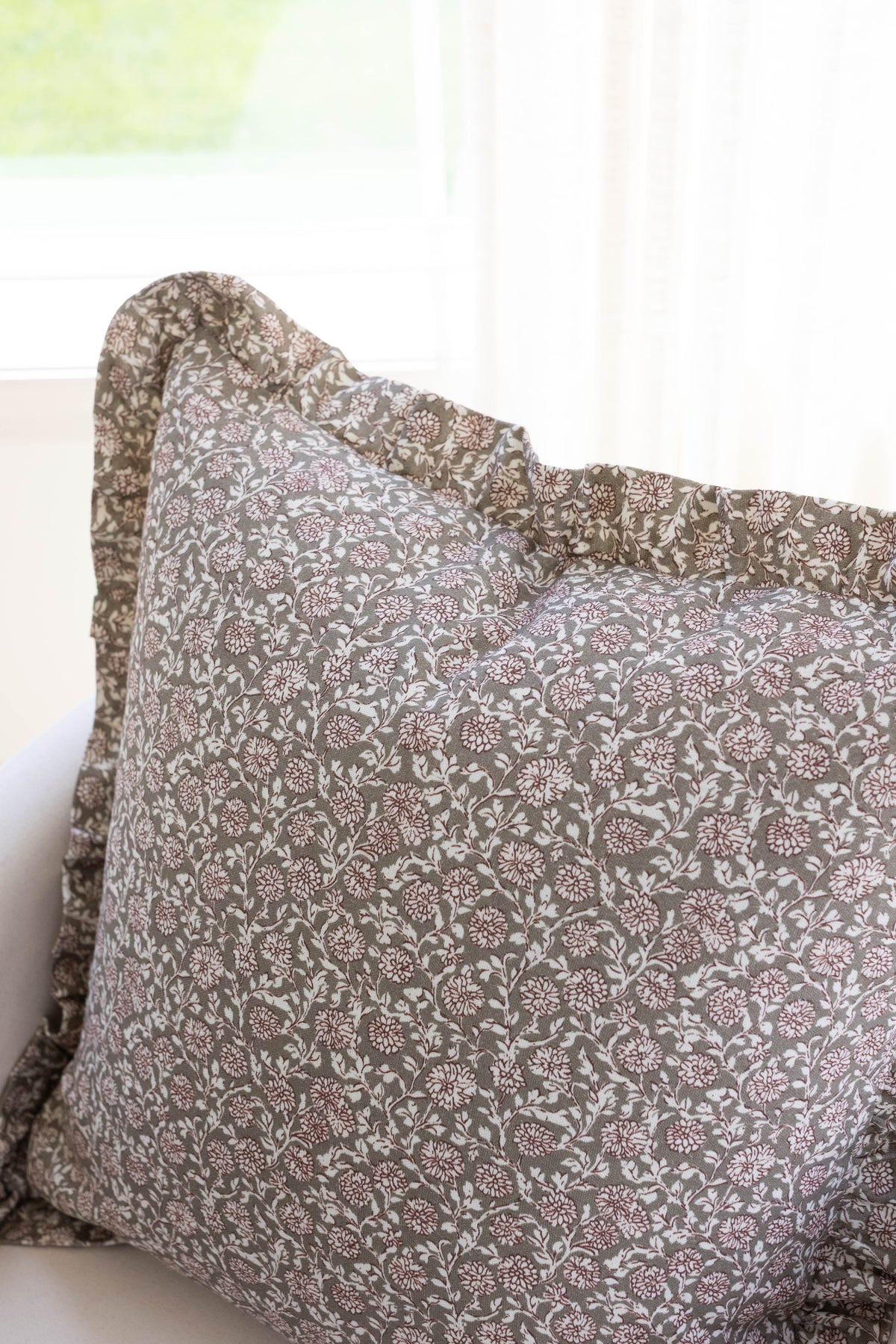 Decorative Pillow Cover Set, Elsie Ruffle 18" 20" 22", Machine-Washable Care for Sofas, Beds and Living Room Accents, 3 Size Options image 6