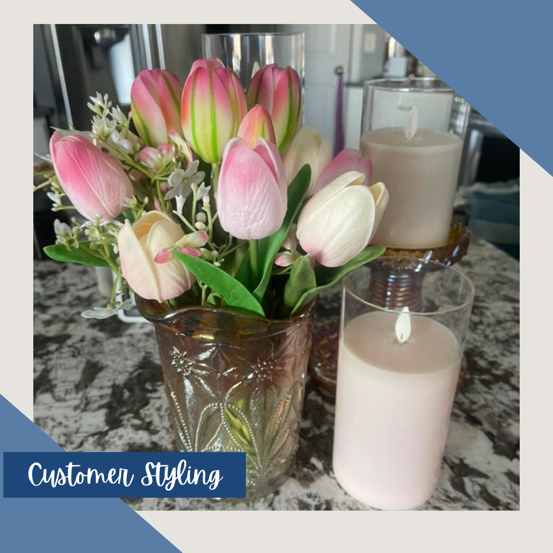 Flameless Candle, Cream Moving LED Glass Set for Mantels, Entryways and Holiday Displays, Designed for Everyday Home Use image 6