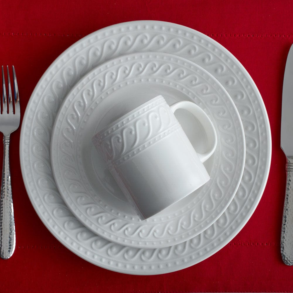 Dinnerware, Sylvia 32 Piece Set, Service for 8, Porcelain Construction, Dishwasher-Safe Care for Everyday Meals and Table Settings image 6