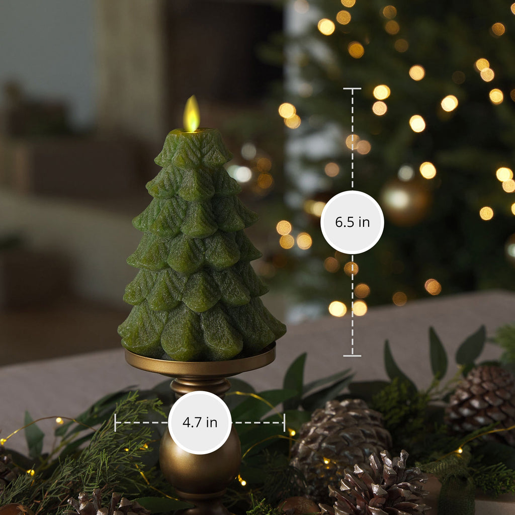 Flameless Candle, Chalky Green Tree for Bedrooms, Living Rooms and Everyday Candlelight Ambience, 2 Size Options image 7