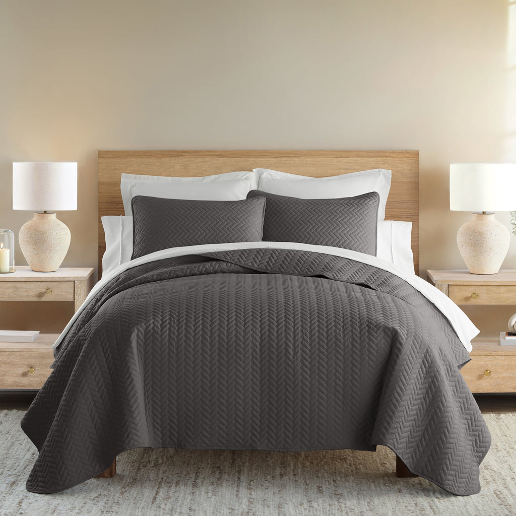 Quilted Coverlet Set, 3 Piece Herringbone for Guest Bedrooms, Layered Beds and Everyday Bedding, 3 Sizes and 6 Colors image 7