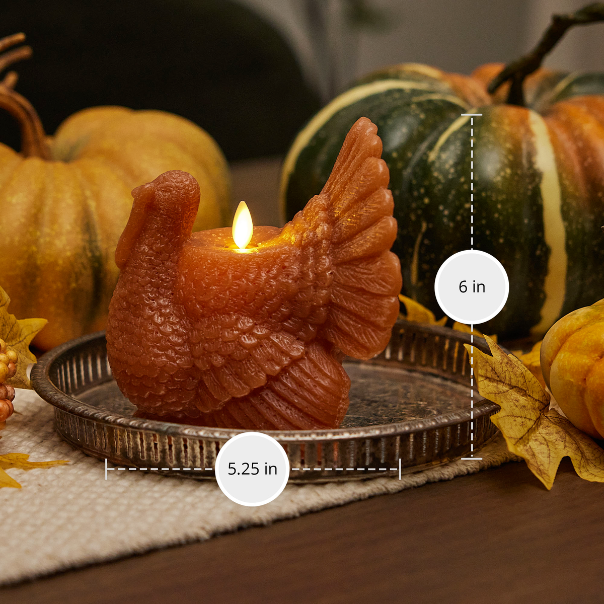 Flameless Candle, Adobe Turkey for Mantels, Entryways and Holiday Displays, Designed for Everyday Home Use image 7