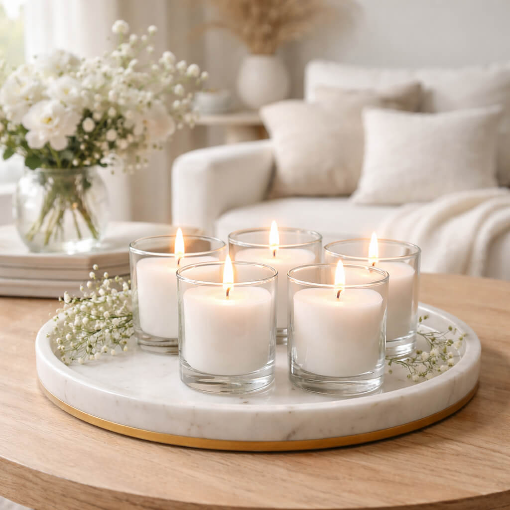 Decorative Candle, Richland Votive Unscented White 10 Hour Set for Living Rooms, Bedrooms and Relaxing Evenings image 7