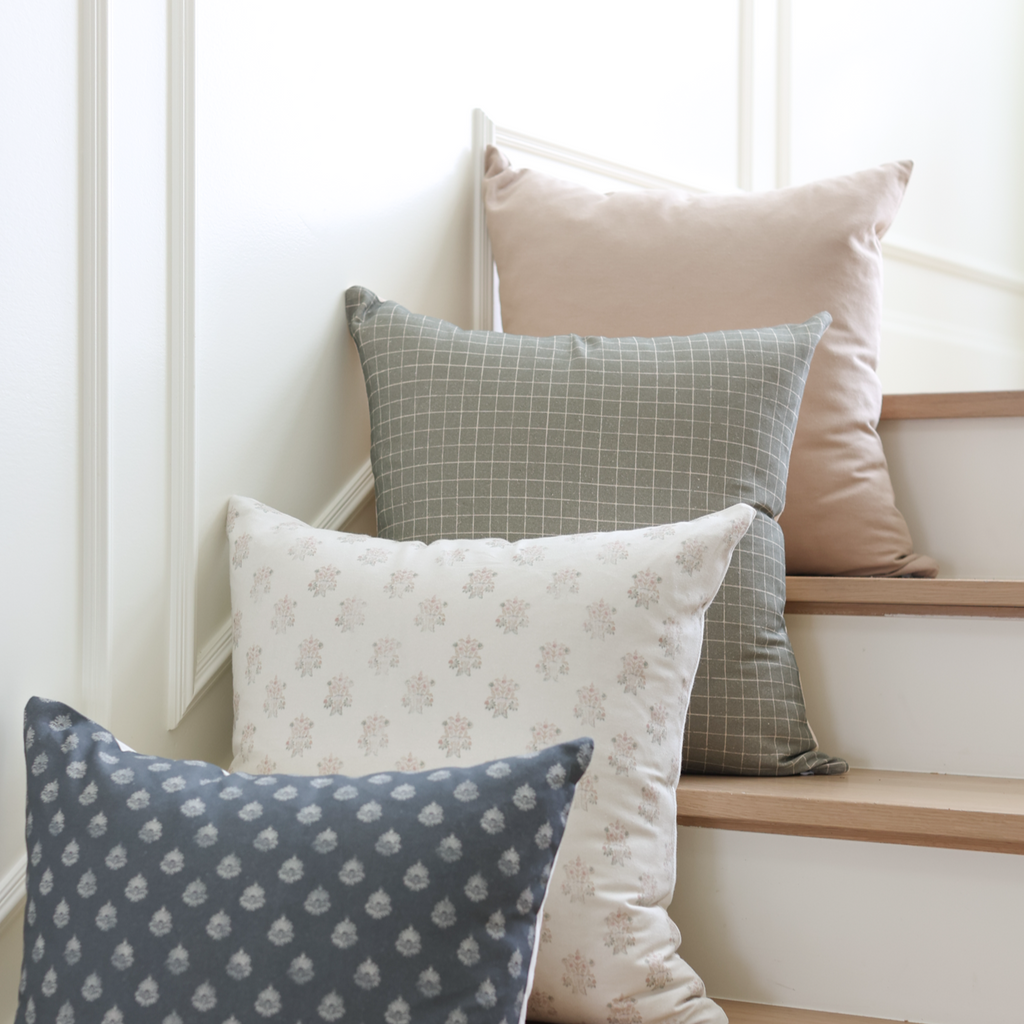 Decorative Pillow Cover Set, Wells Grid in Moss 18" 20" 22" 24" 26", Machine-Washable Care for Sofas, Beds and Living Room Accents image 7