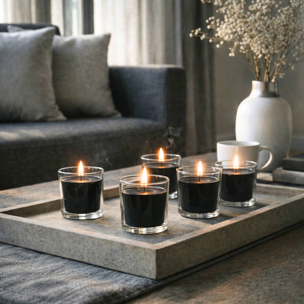 Decorative Candle, Richland Votive Unscented Black 10 Hour Set for Entryways, Mantels and Everyday Home Ambience image 7