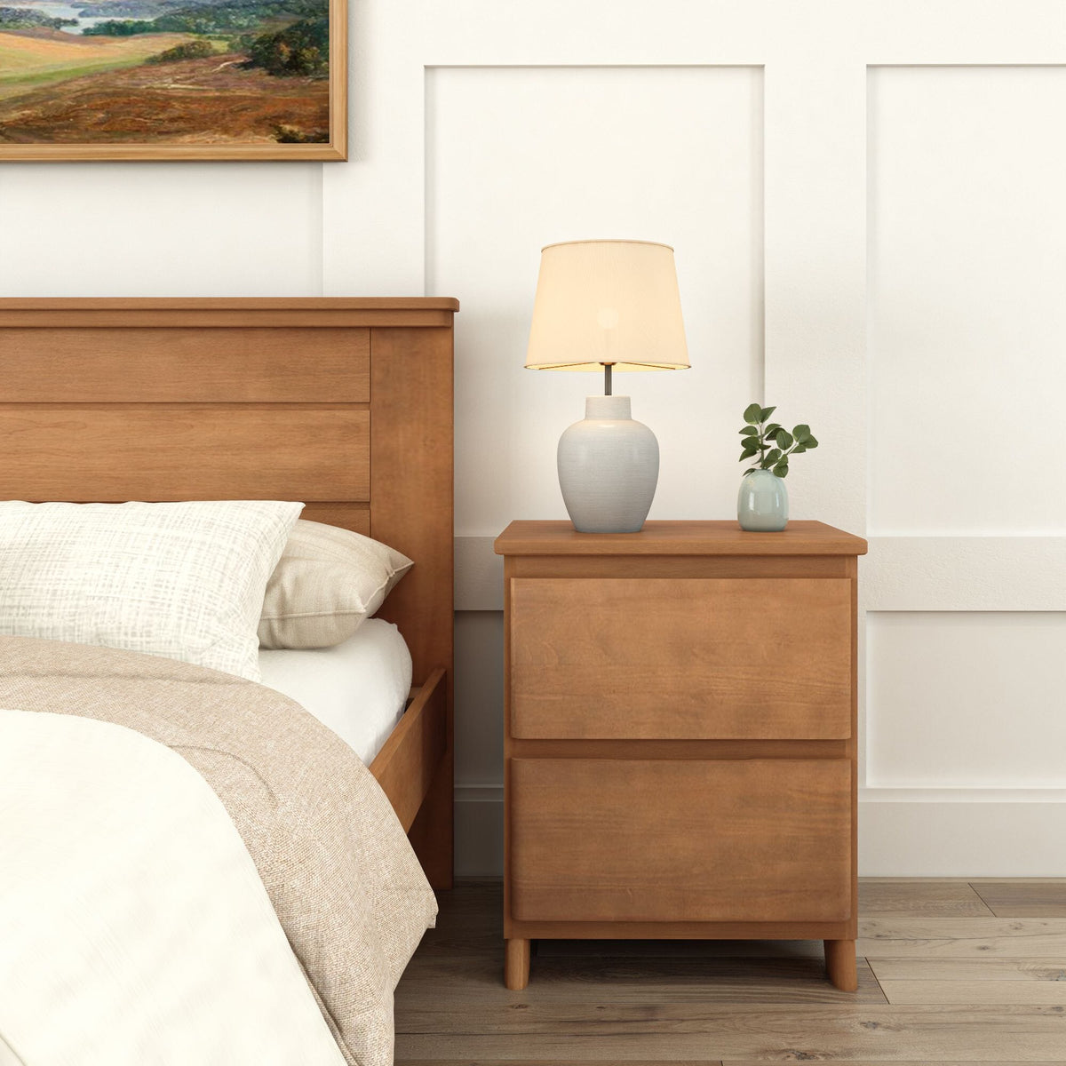 Nightstand, Rustic 2 Drawer for Bedside Storage, Bedroom Organization and Guest Rooms, 4 Color Options image 7