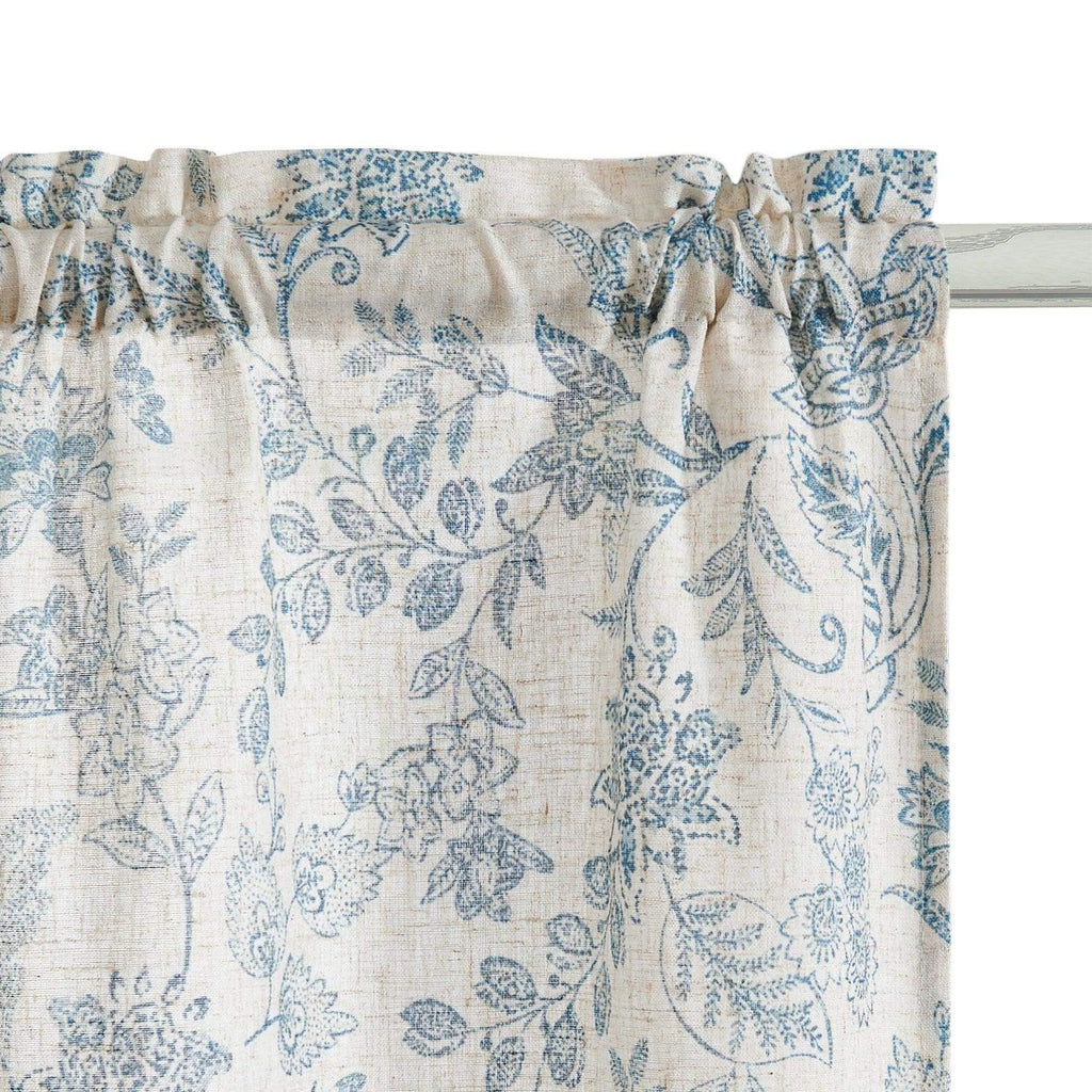 Window Curtain, Vintage Scrollwork Floral Linen Kitchen, Lightweight Design for Windows, Room Styling and Everyday Privacy image 7