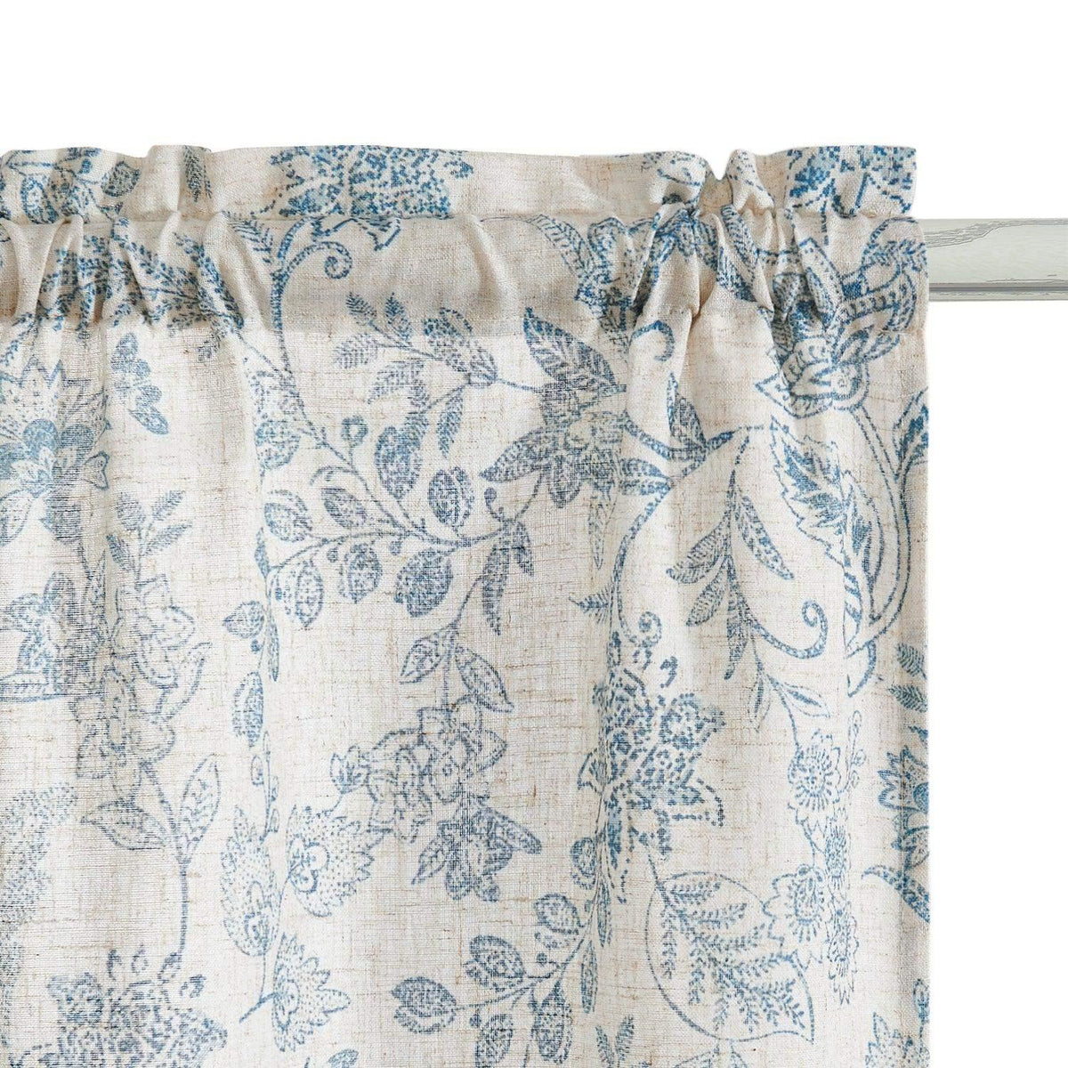 Window Curtain, Vintage Scrollwork Floral Linen Kitchen, Lightweight Design for Windows, Room Styling and Everyday Privacy image 7