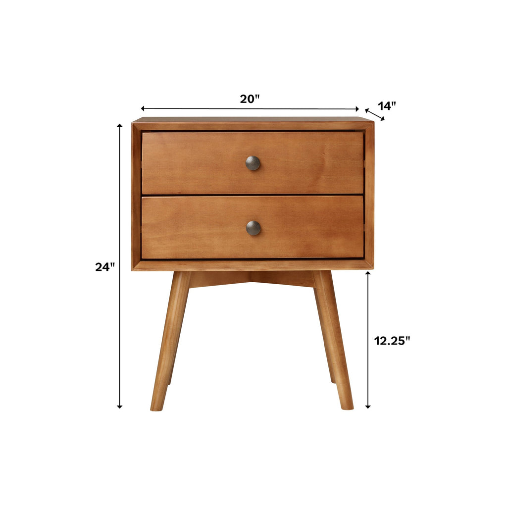 Nightstand, Mid Century Solid Wood Collection 1 or 2 for Bedrooms, Bedside Essentials and Everyday Storage, 2 Color Options image 7