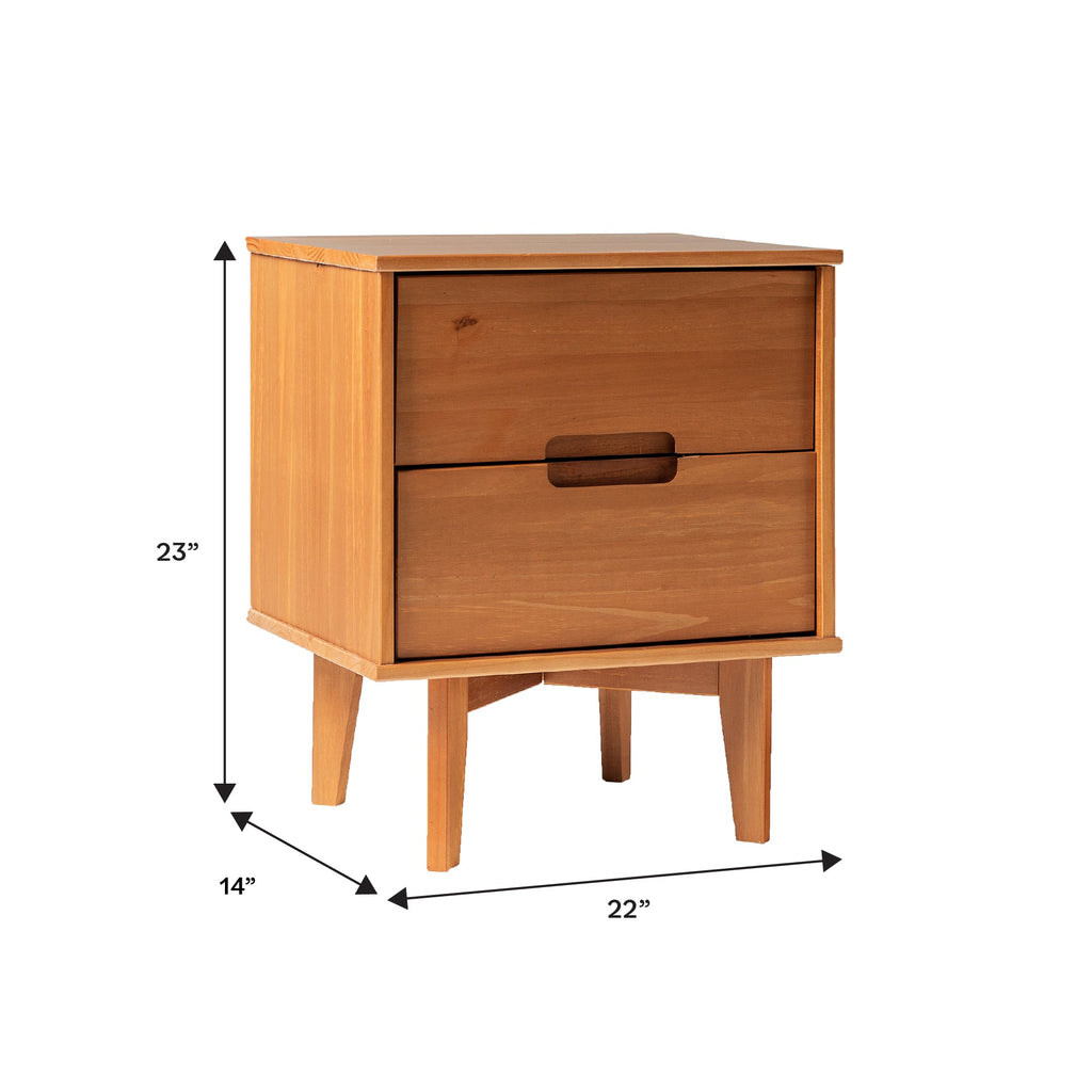Nightstand, Sloane Mid Century Modern Solid Wood, Lightweight Design for Bedside Storage, Bedroom Organization and Guest Rooms image 7