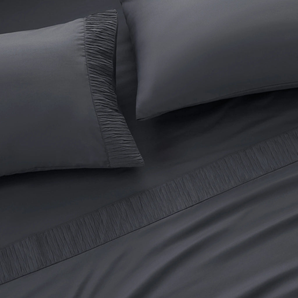 Bed Sheet Set, Ruched, Cooling Comfort, Breathable Construction for Master Bedrooms, Guest Beds and Daily Use, 7 Sizes and 14 Colors image 7
