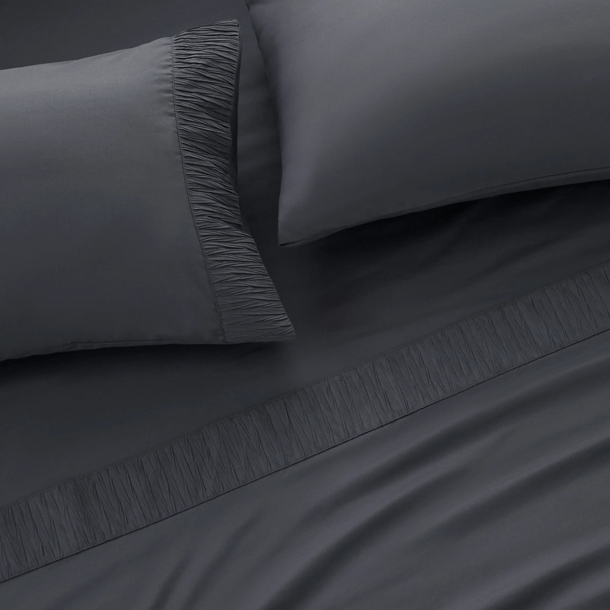 Bed Sheet Set, Ruched, Cooling Comfort, Breathable Construction for Master Bedrooms, Guest Beds and Daily Use, 7 Sizes and 14 Colors image 7