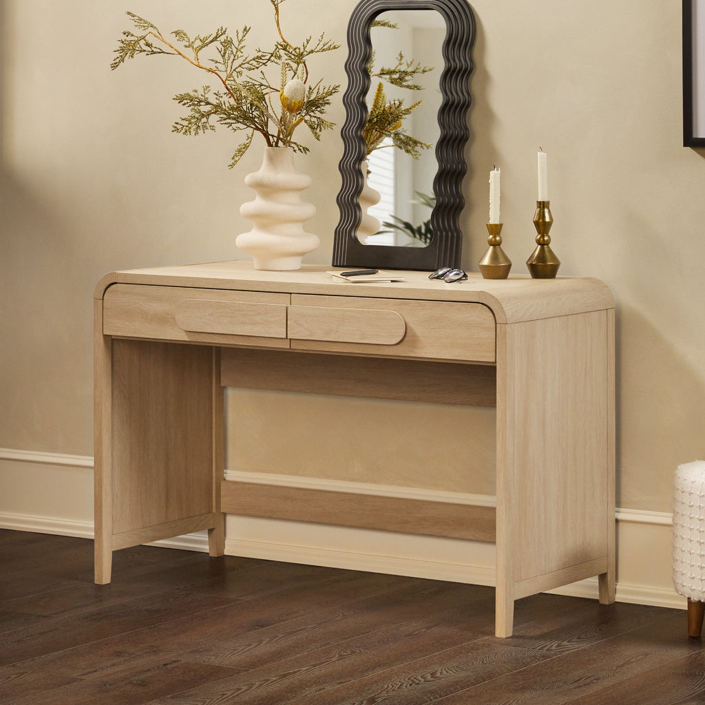 Writing Desk, Chantelle Modern Curved for Bedroom Workspaces, Home Offices and Daily Writing, 2 Color Options image 7
