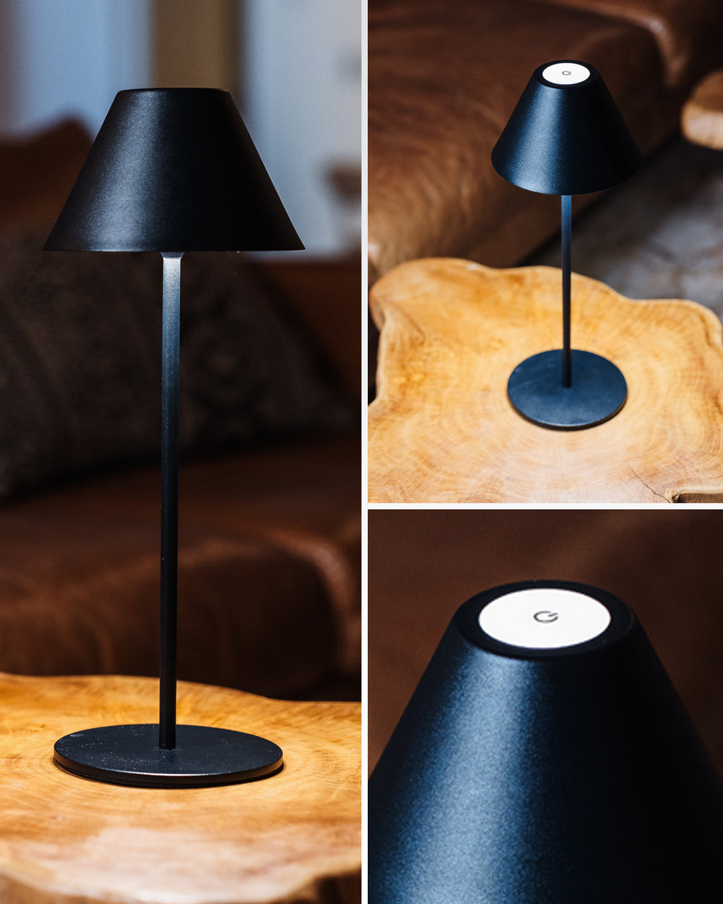 Portable Table Lamp, Rechargeable LED Black for Bedrooms, Living Rooms and Reading Corners, 3 Color Options image 7