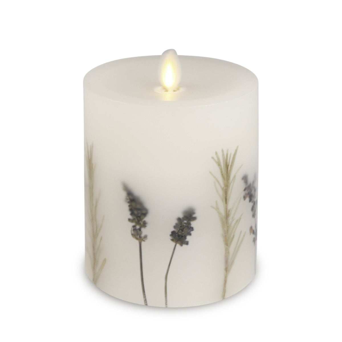 Decorative Candle, Flameless Embedded Lavender & Rosemary Pillar for Living Rooms, Bedrooms and Relaxing Evenings, 2 Size Options image 7