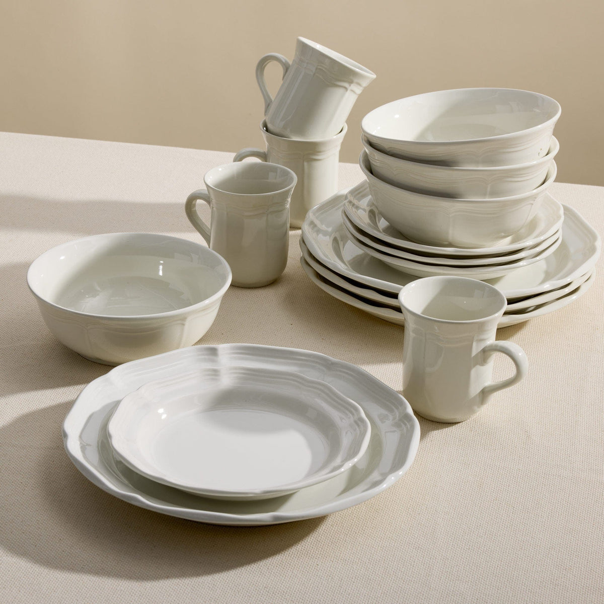 Dinnerware, French Countryside 16 Piece Set, Service for 4, Dishwasher-Safe Care for Family Dining, Serving and Entertaining image 7