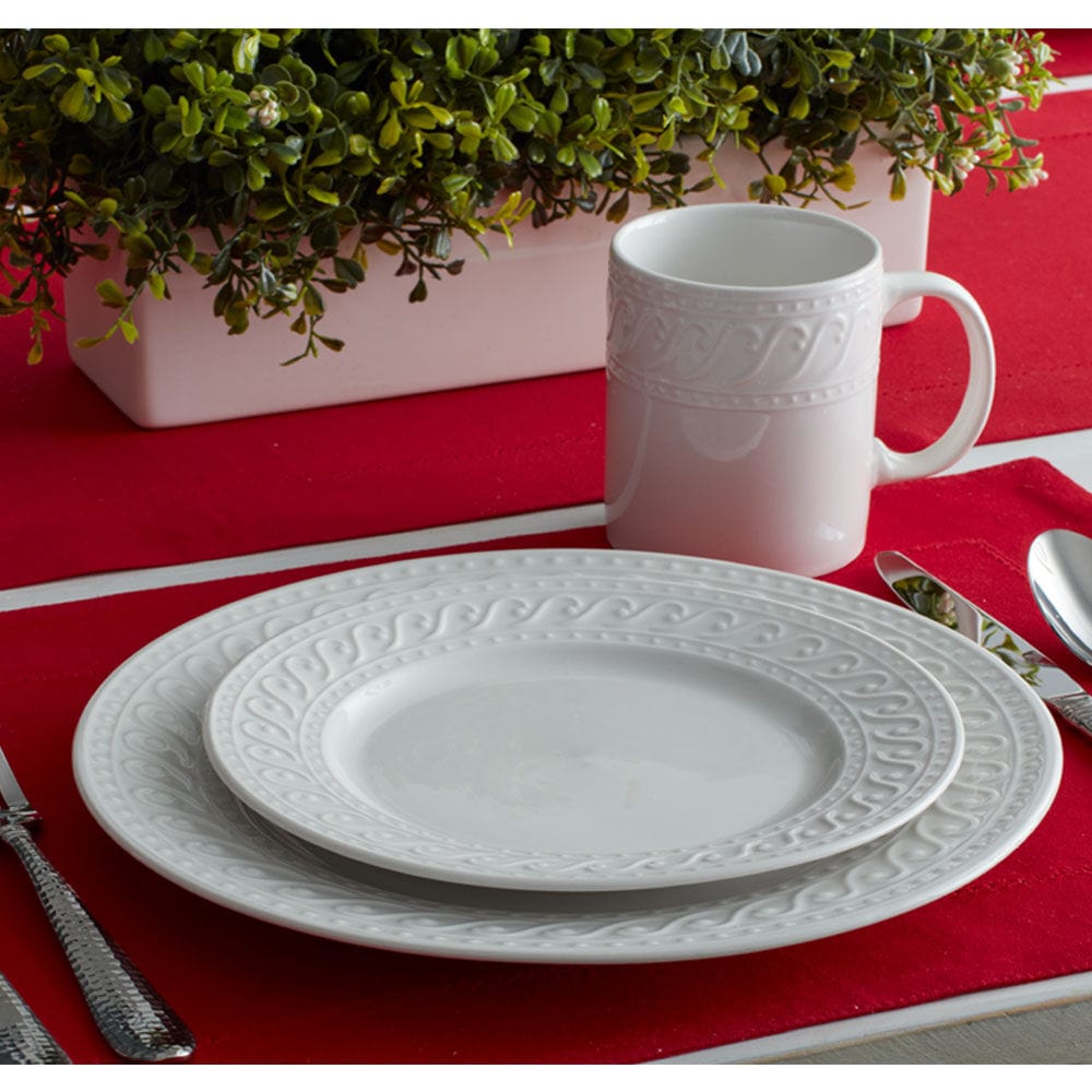 Dinnerware, Sylvia 32 Piece Set, Service for 8, Porcelain Construction, Dishwasher-Safe Care for Everyday Meals and Table Settings image 7