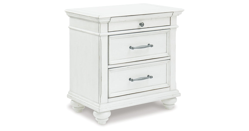 Nightstand, Kanwyn Whitewash, Solid Wood Construction for Bedside Storage, Bedroom Organization and Guest Rooms image 7