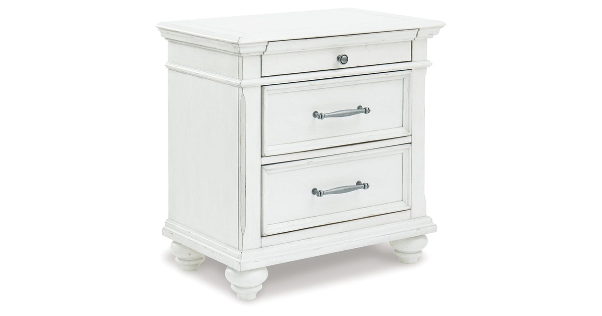 Nightstand, Kanwyn Whitewash, Solid Wood Construction for Bedside Storage, Bedroom Organization and Guest Rooms image 7