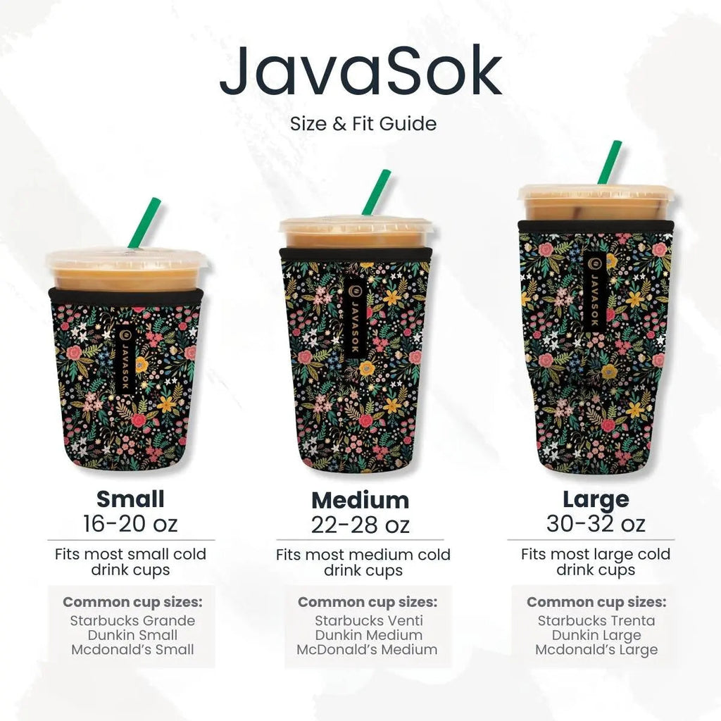 Reusable Cup Sleeve, After Dark, Lightweight Design, Neoprene Construction for Iced Coffee, Cold Drinks and Condensation Control image 7
