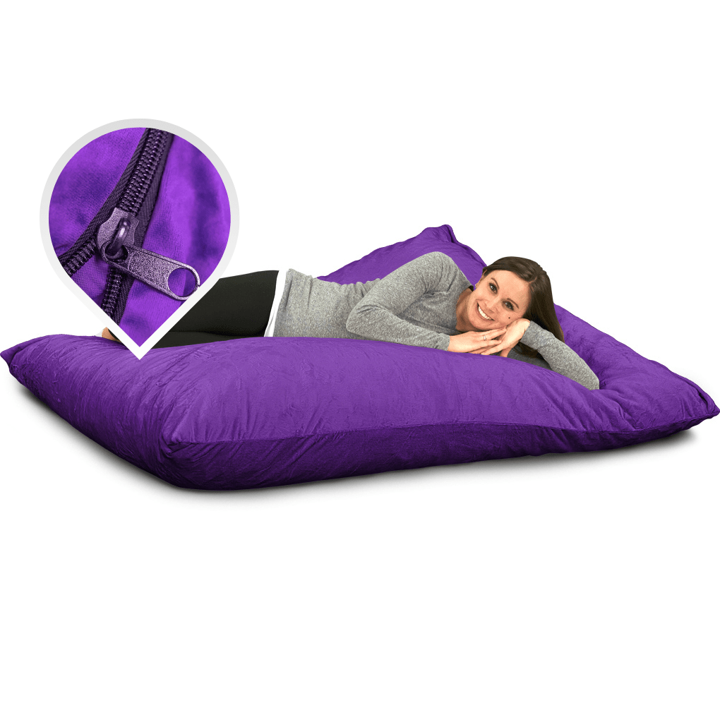 Bed Pillow, 5.5 Ft Bean Bag Chair Floor Replacement Cover, Machine-Washable Care for Sleeping, Reading and Bedroom Comfort, 8 Color Options image 7