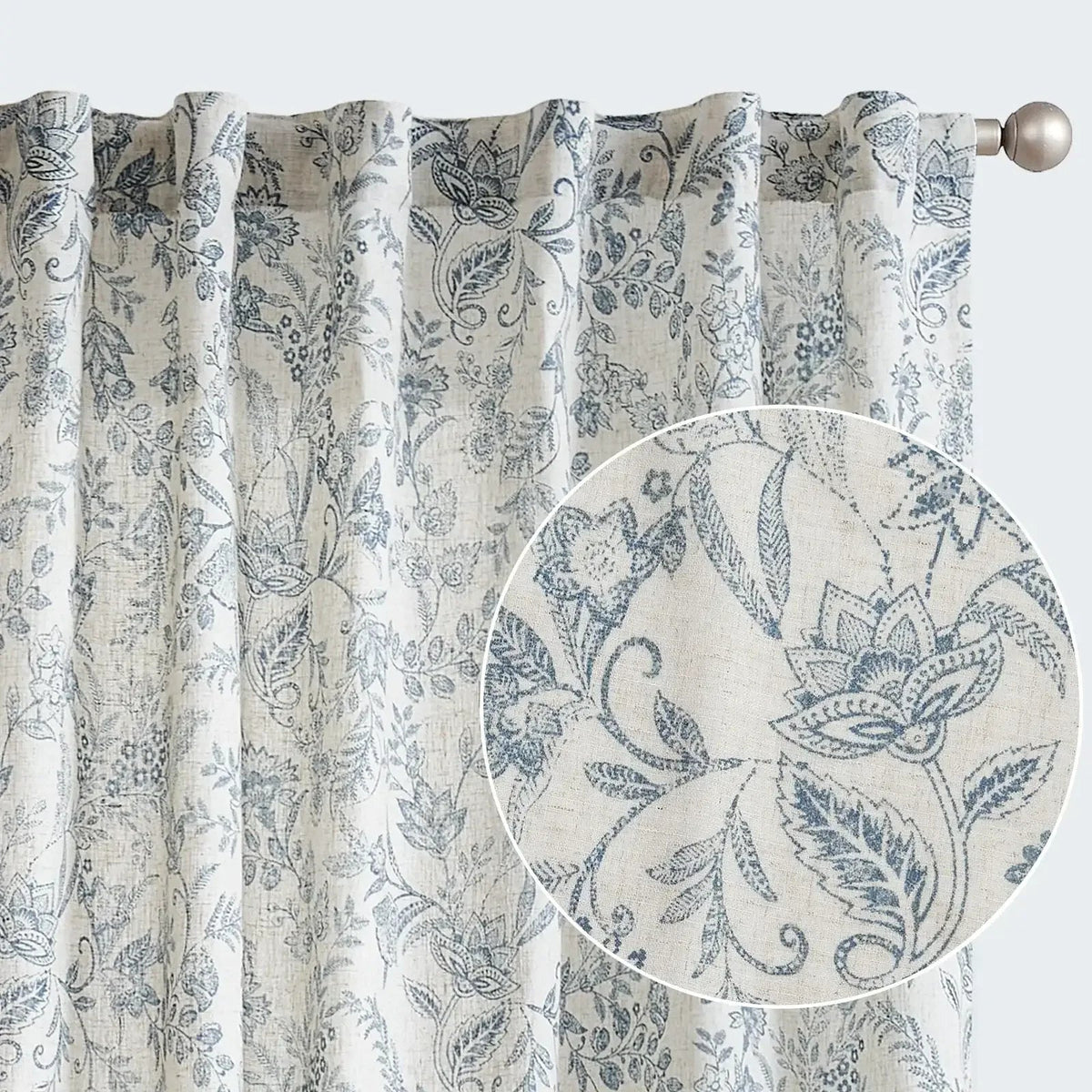 Window Curtain, Ethereal Botanical Linen Curtains (2 Panels), Lightweight Design for Windows, Room Styling and Everyday Privacy image 7