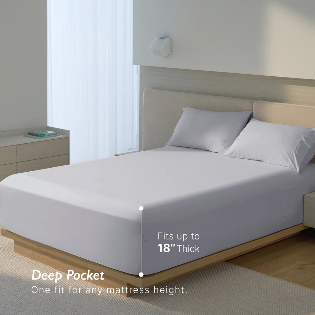 Fitted Sheet, Cooling, Breathable Construction for Everyday Bedding, Bedroom Layering and Guest Beds, 2 Sizes and 4 Colors image 7