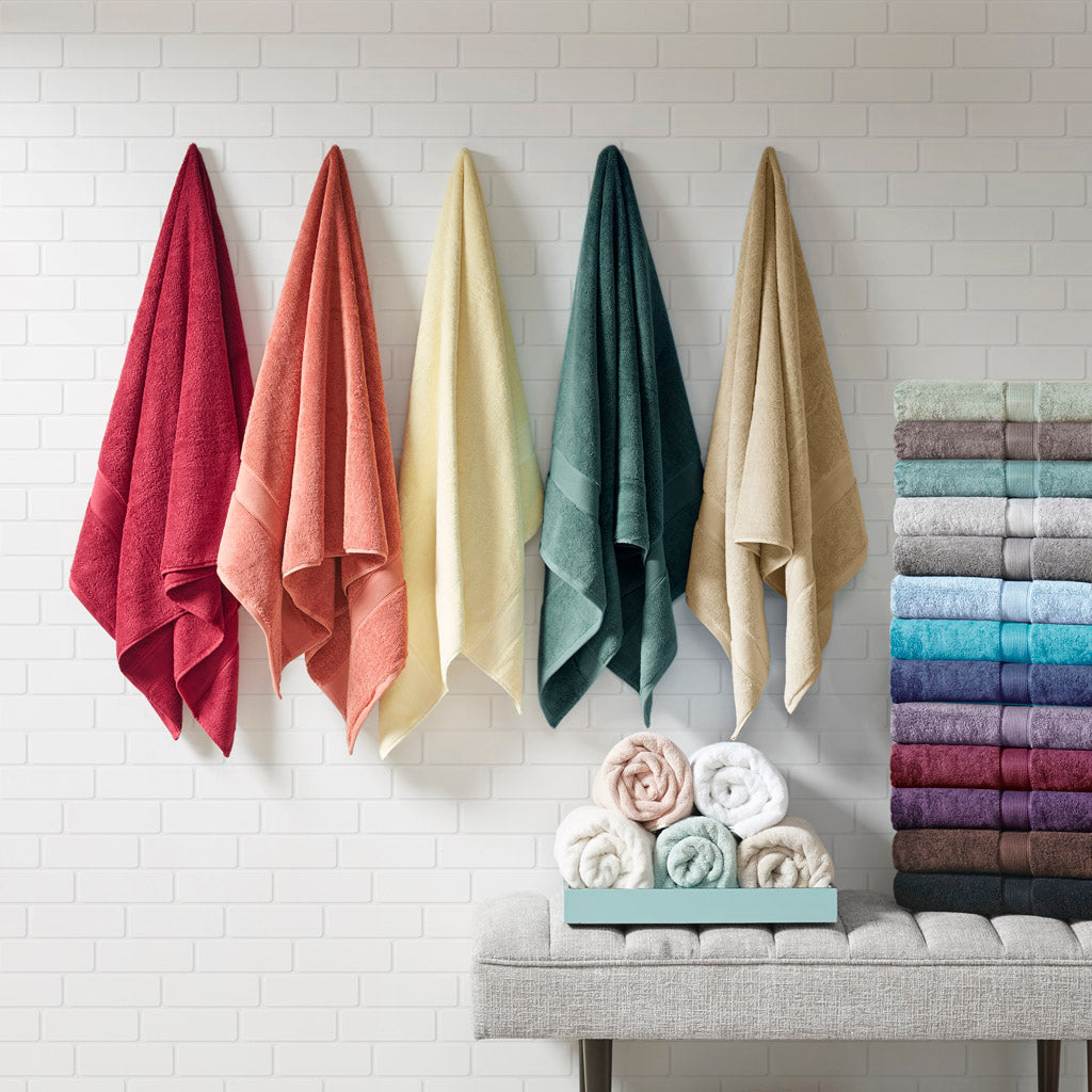 Bath Linen, 800GSM Premium Long Staple Cotton 8 Piece, Machine-Washable Care for Home Bathrooms and Everyday Care, 26 Color Options image 7