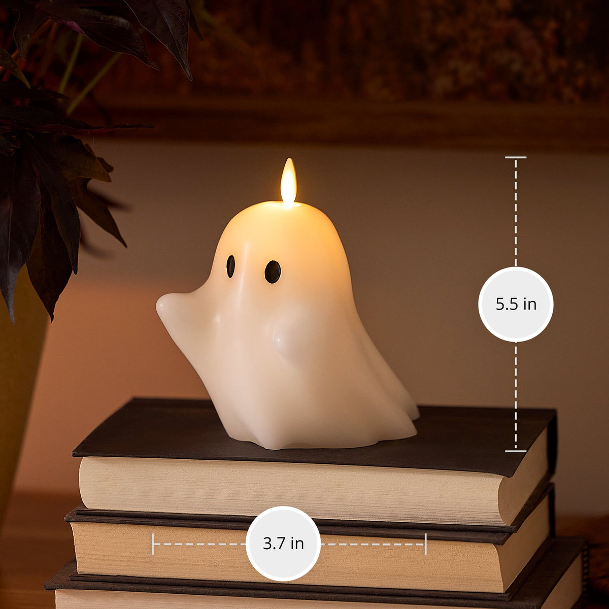 Flameless Candle, Bright White Spooky Ghost for Mantels, Entryways and Holiday Displays, Designed for Everyday Home Use image 7