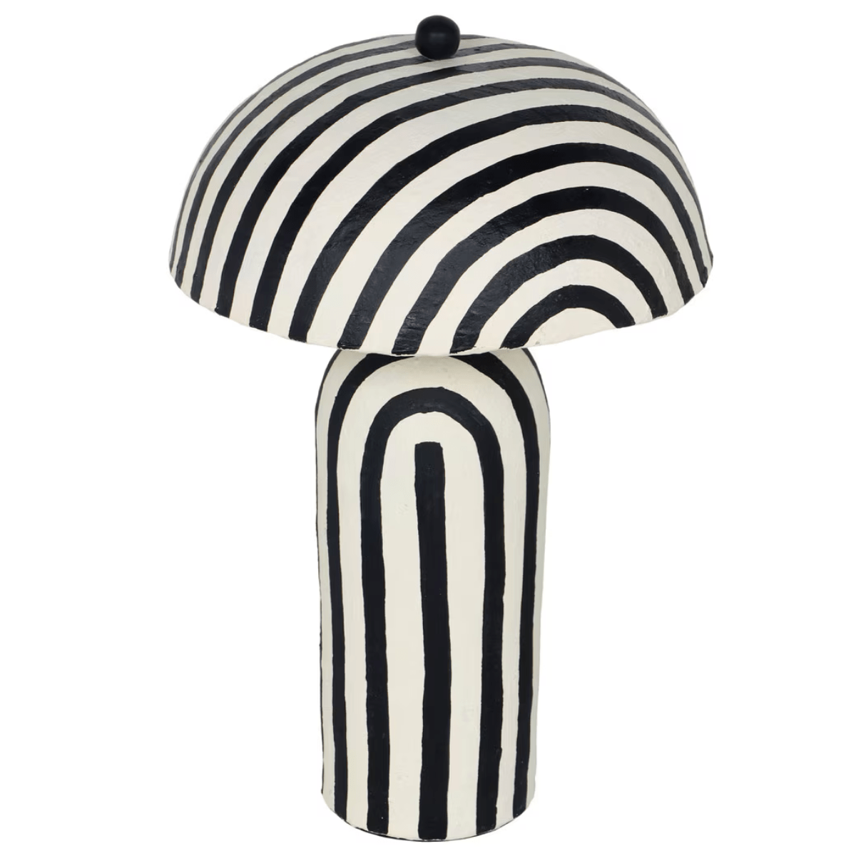 Portable Table Lamp, Lennox Striped Papier Mache for Bedrooms, Living Rooms and Reading Corners, 3 Color Options image 7