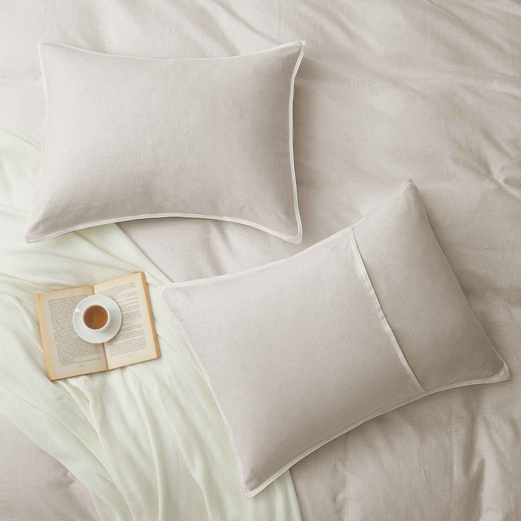 Duvet Cover Set, Linen Cotton Blend, Breathable Construction, Machine-Washable Care for Bedroom Bedding Refresh and Everyday Comfort image 7