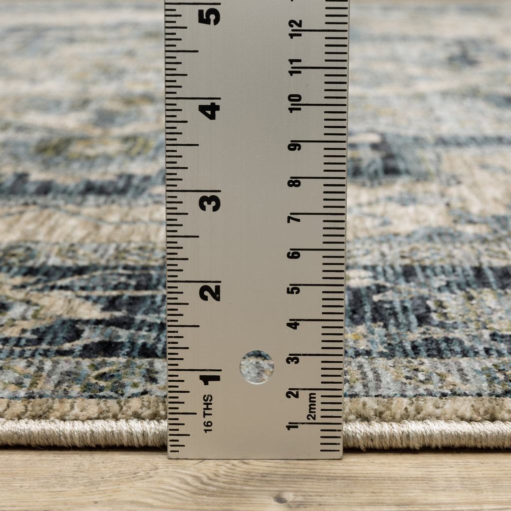 Area Rug, Aberdeen 051G1 Blue Beige for Living Rooms, Bedrooms and Entryways, 10 Size Options image 7