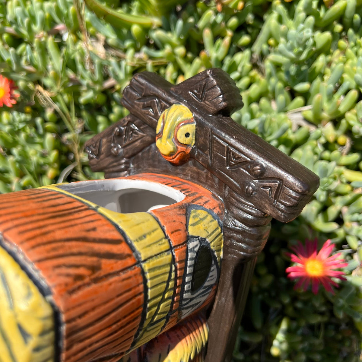 Coffee Mug, Tiki tOny's Hanging Toucan Tiki (Orange, Ceramic Construction for Everyday Drinks, Home and Entertaining, 2 Type Options image 7