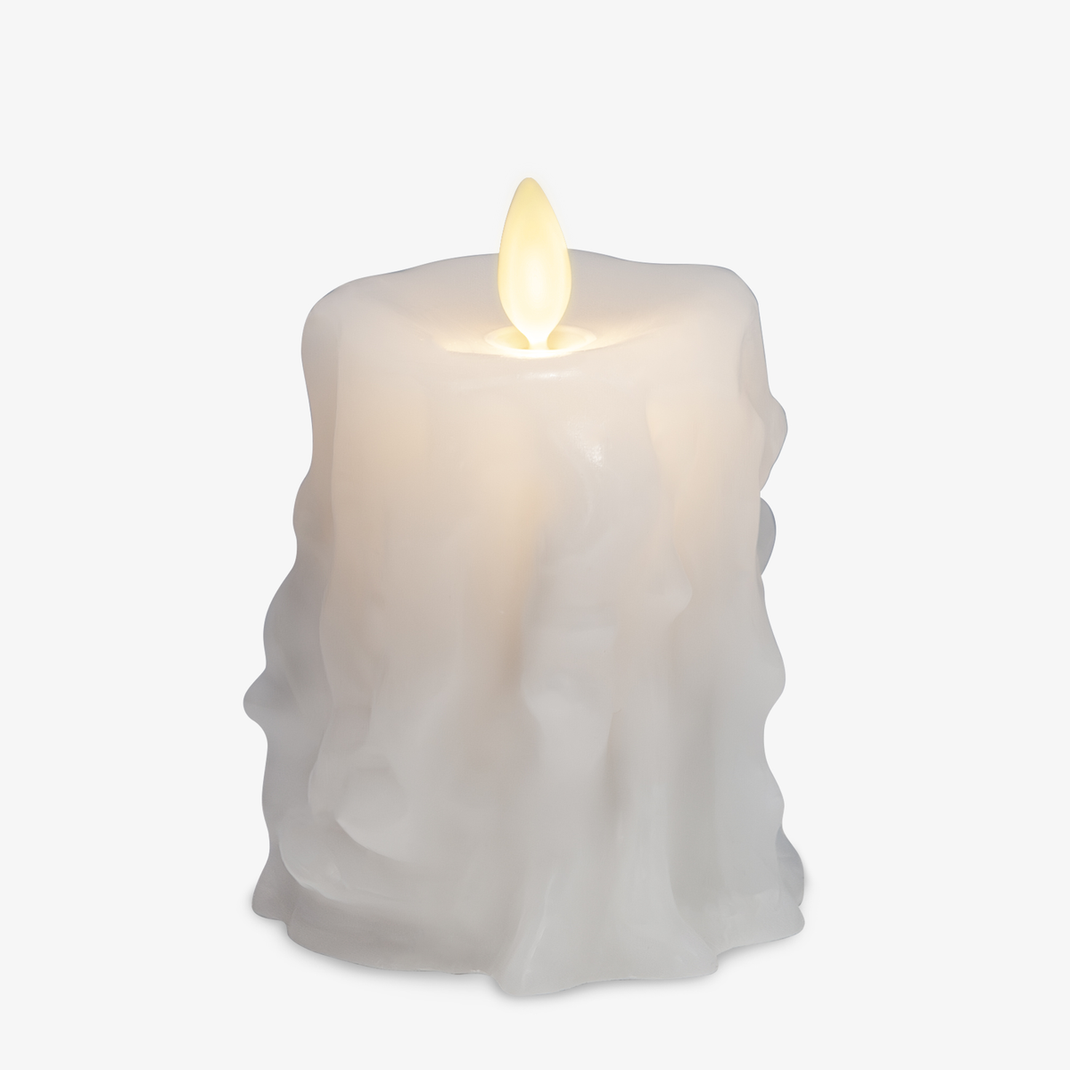 Flameless Candle, White Heavy Wax Drip Slim Pillar for Mantels, Entryways and Holiday Displays, 2 Size Options image 7