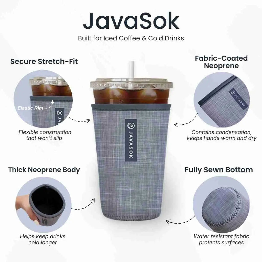 Reusable Cup Sleeve, Black, Neoprene Construction for Coffee Cups, Daily Commutes and Dry Hands, 4 Size Options image 7