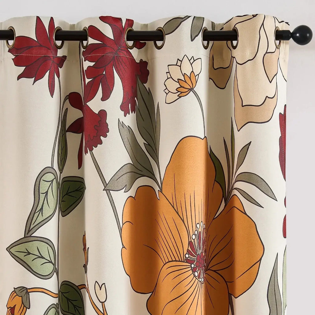 Window Curtain, Hannah Floral Blackout Curtains (2 Panels), Lightweight Design for Bedrooms, Living Rooms and Home Privacy image 7