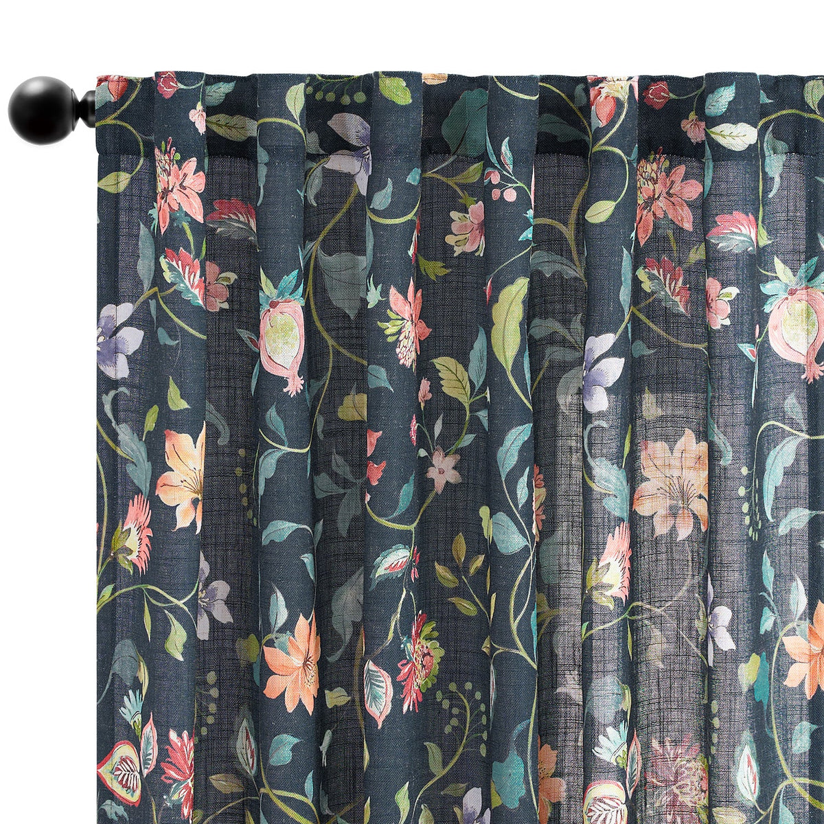 Window Curtain, Hattie Floral Linen Blend Curtains (2 Panels), Breathable Construction for Bedrooms, Living Rooms and Home Privacy image 7