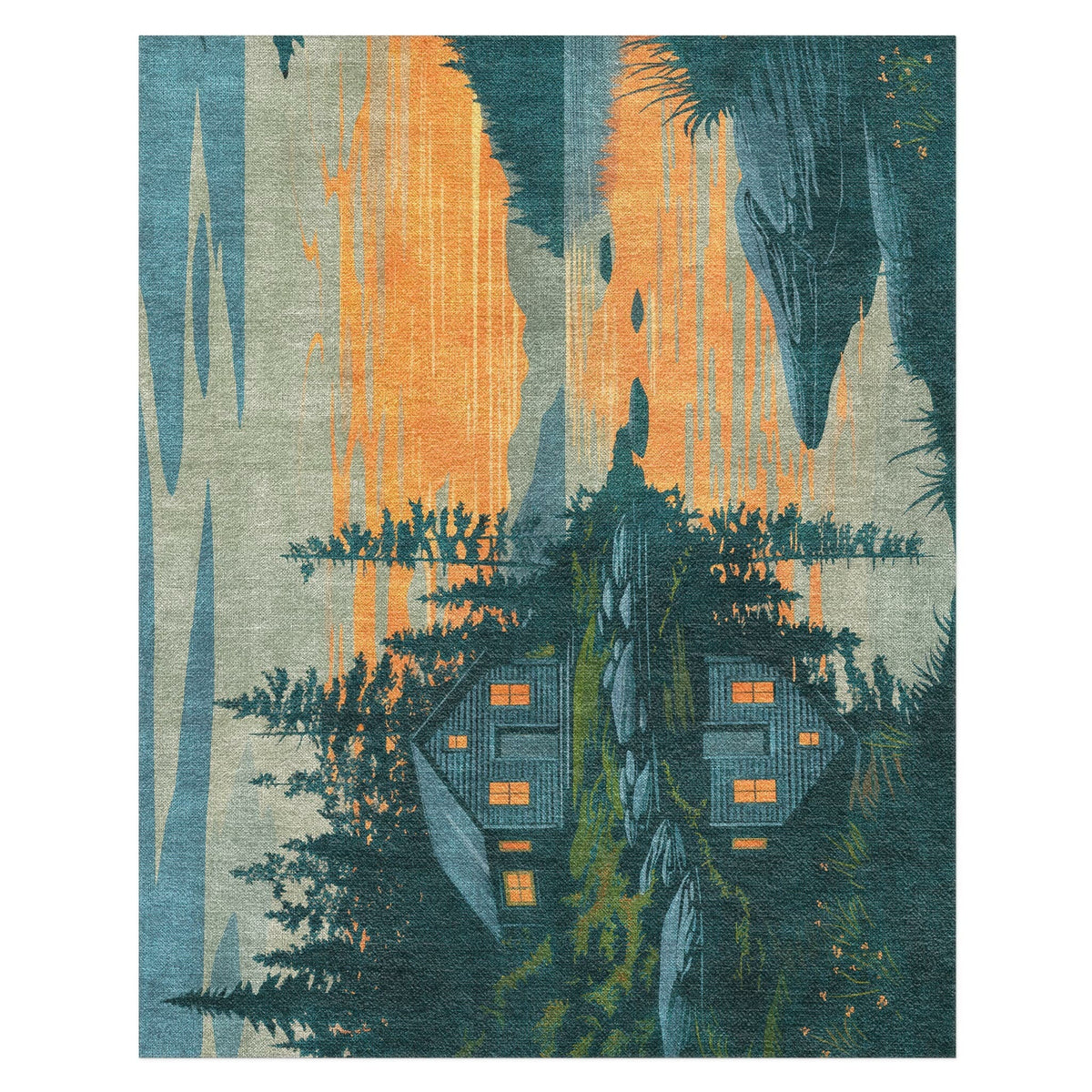 Area Rug, Adirondack Laskeside Cabin for Living Rooms, Bedrooms and Entryways, 10 Size Options image 7