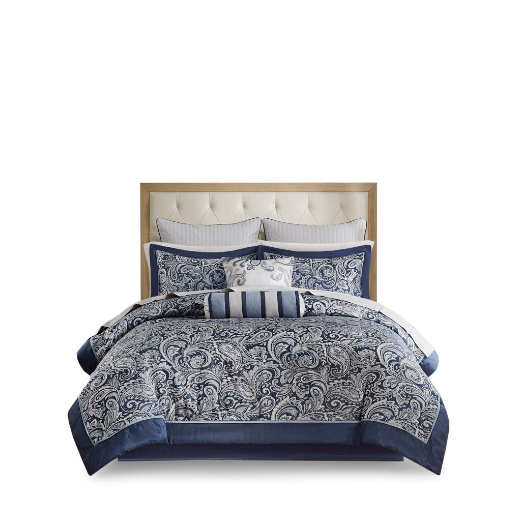 Bed Comforter, Aubrey 12 Piece Set with Cotton in a Bag for Year-Round Bedroom Comfort and Restful Sleep, 4 Sizes and 5 Colors image 7